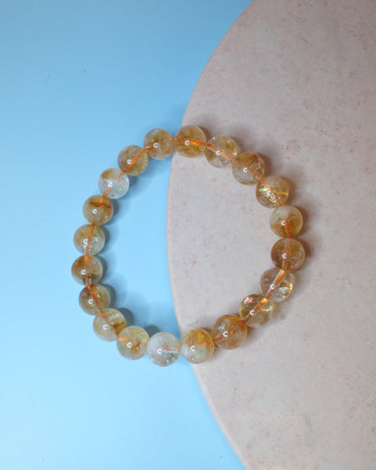 Citrin armband, 10 mm