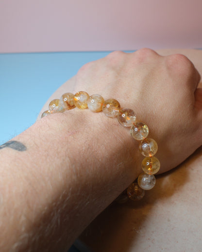 Citrin armband, 10 mm