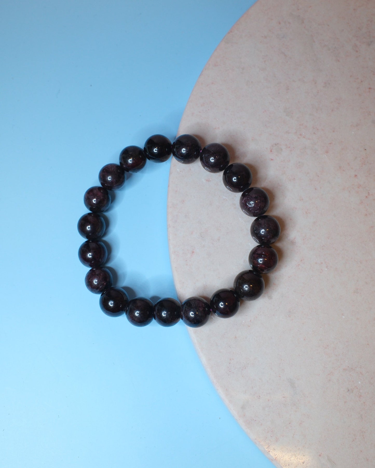 Granat armband, 10 mm