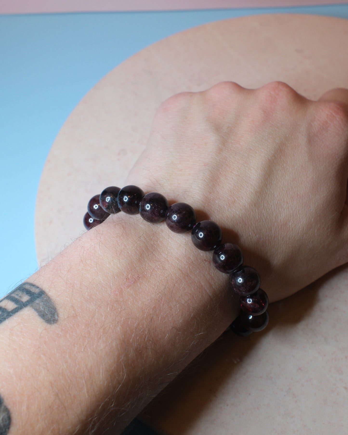 Granat armband, 10 mm