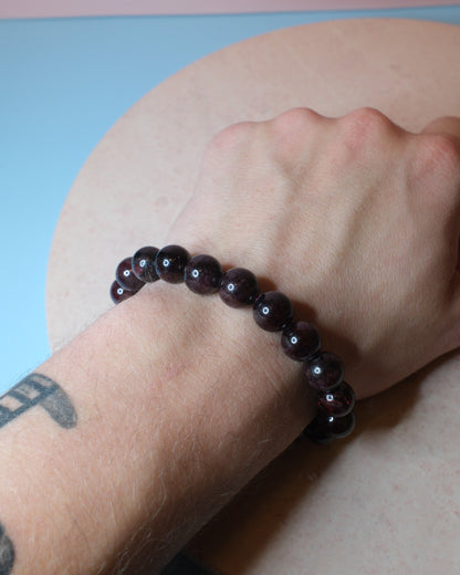 Granat armband, 10 mm