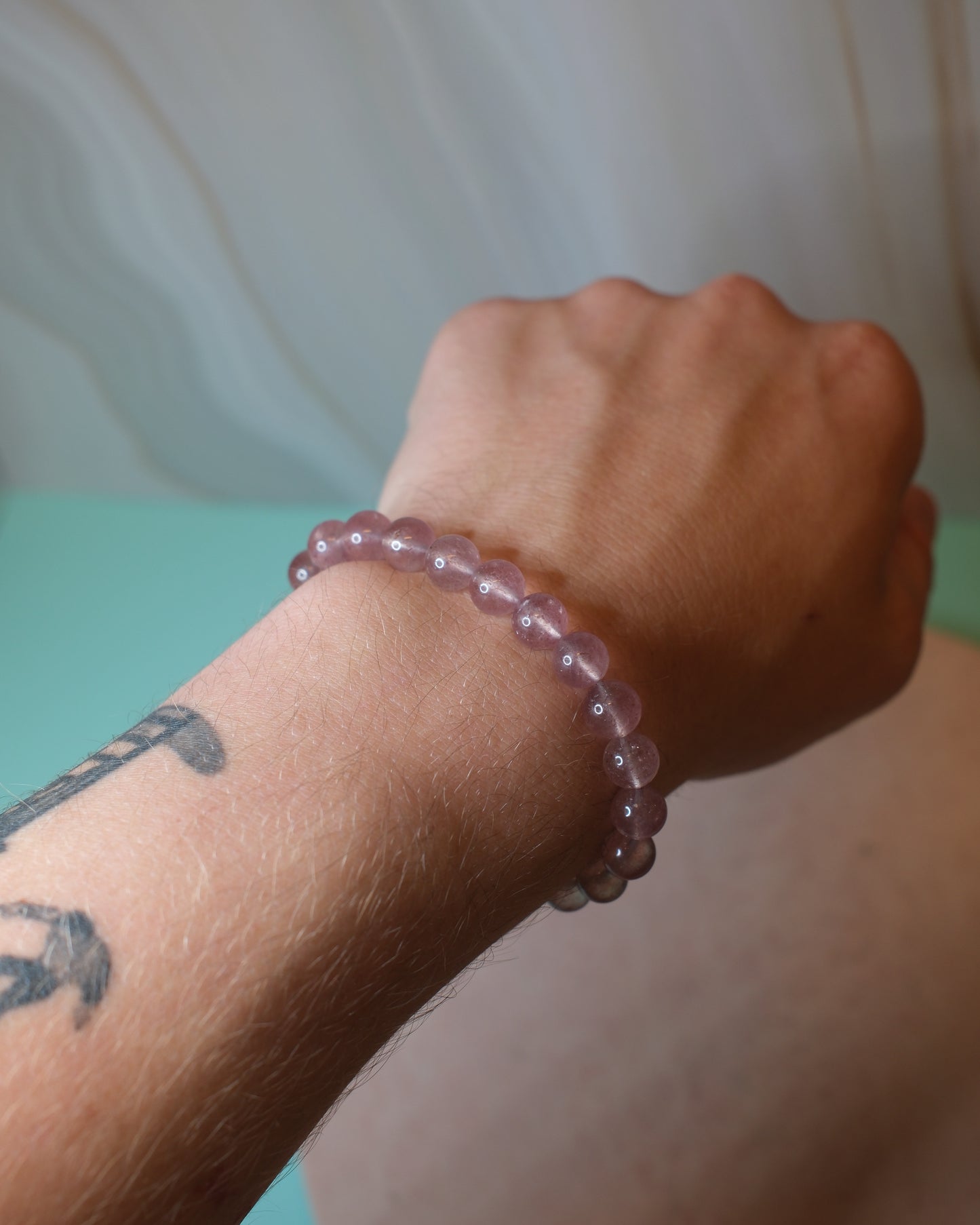 Jordgubbskvarts armband, 8 mm