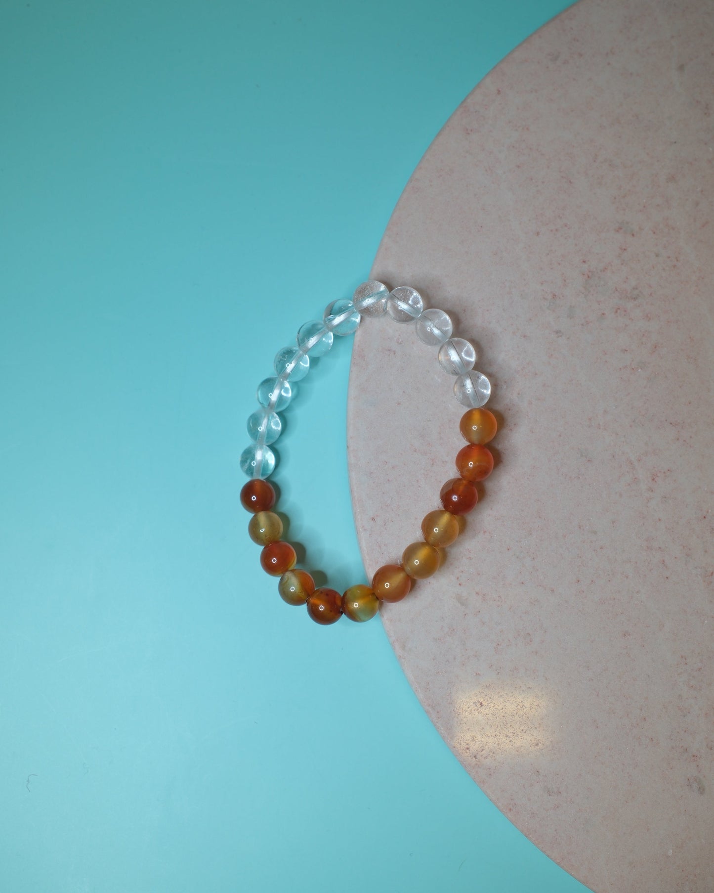 Agat & Bergkristall armband 8 mm
