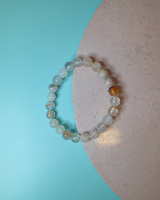 Blomsteragat armband, 8 mm