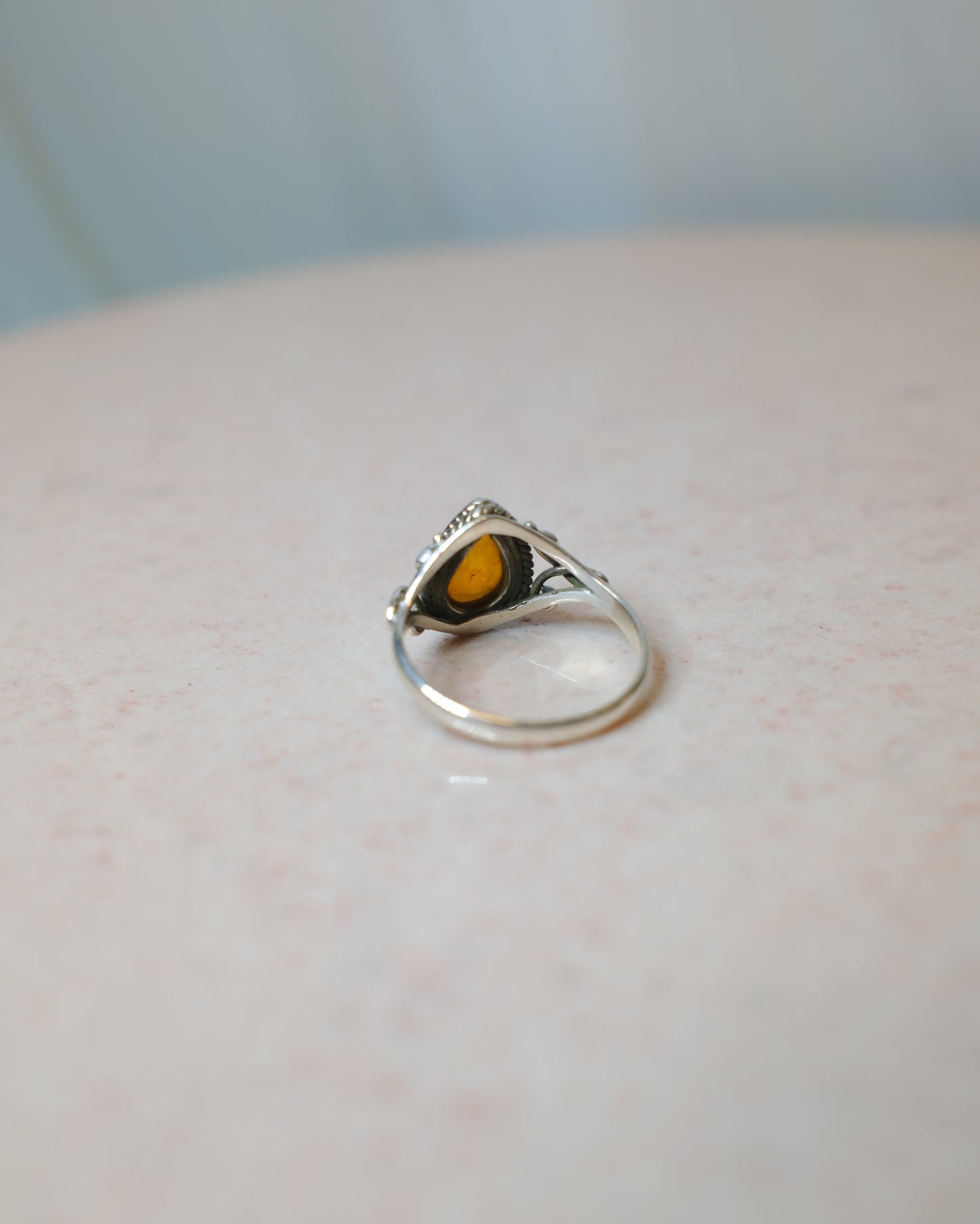 Bärnsten ring, sterlingsilver 925