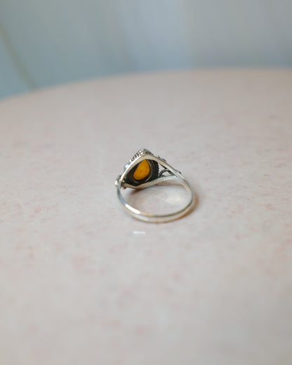 Bärnsten ring, sterlingsilver 925