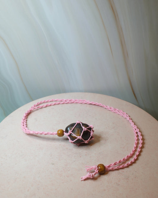 Halsband till kristaller, rosa