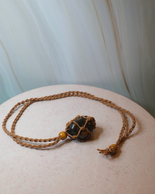 Halsband till kristaller, brun