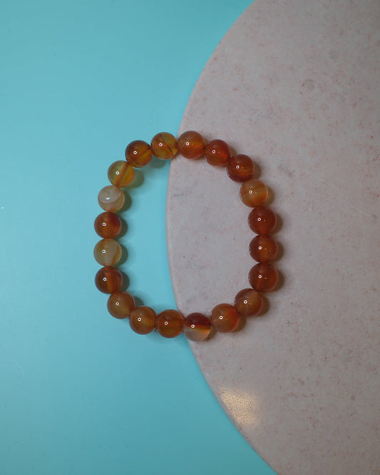 Karneol armband, 10 mm