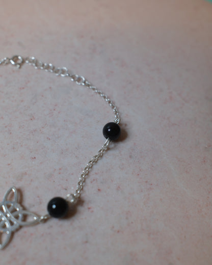 Armband Jet i Sterling Silver 925 Spiritana