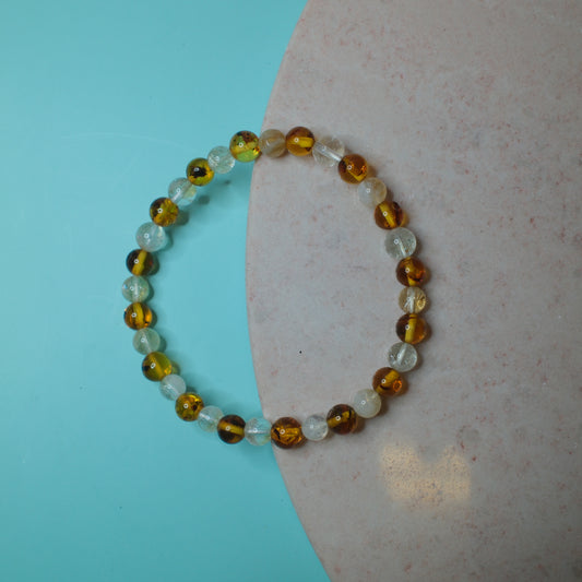 Bärnsten & Citrin armband 6mm Spiritana