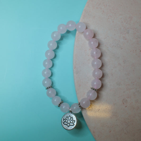 Armband Rosenkvarts Lotus 8mm Spiritana