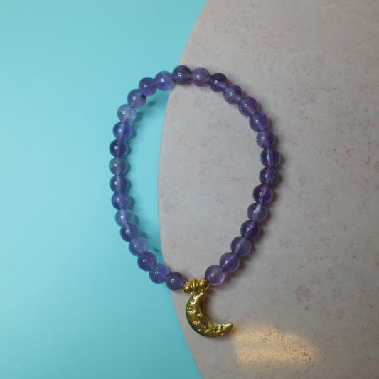 Ametist armband halvmåne 6mm Spiritana