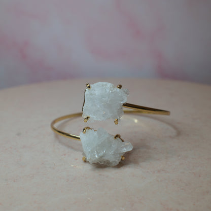 Bergkristall armband, guld (C) Spiritana