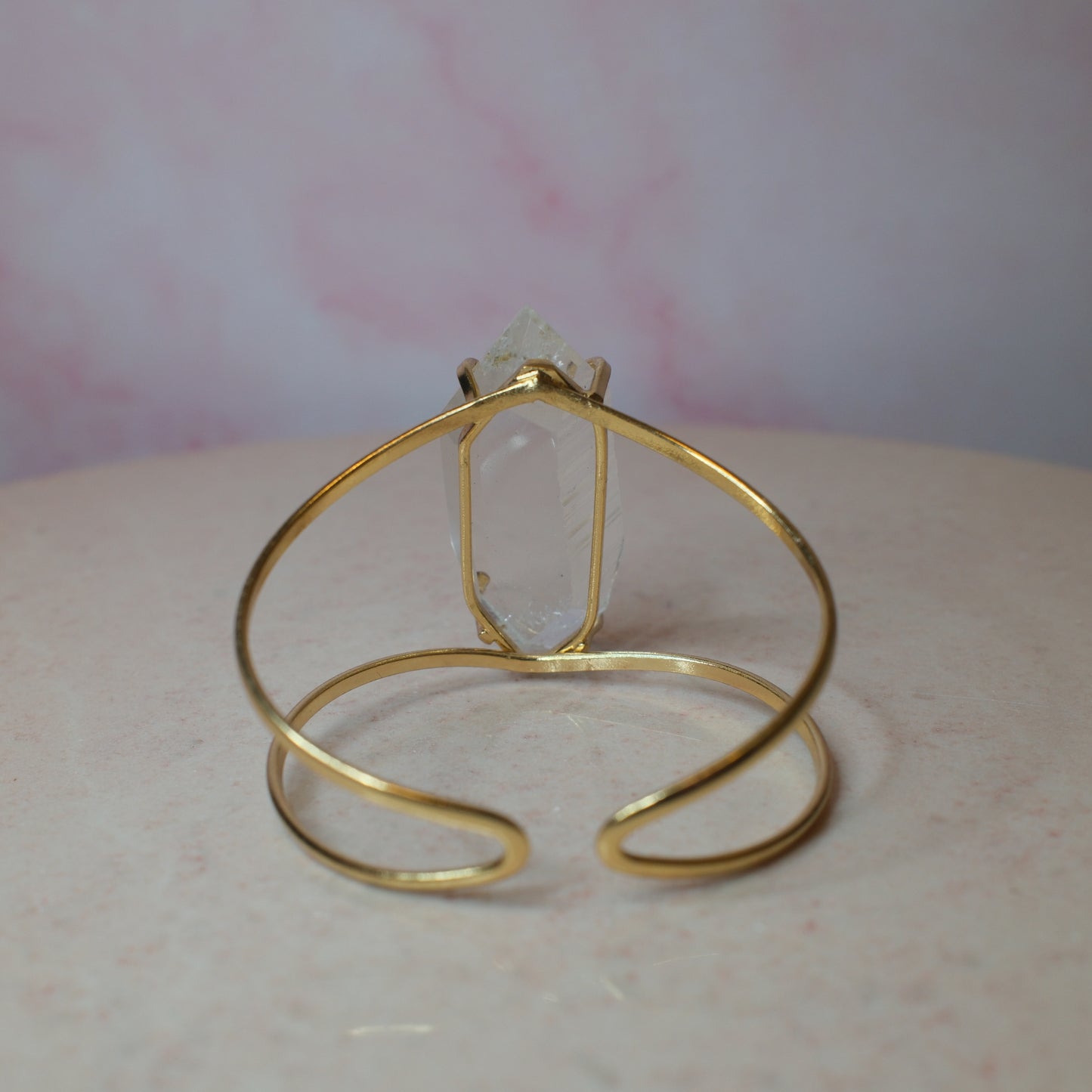 Bergkristall armband, guld (A) Spiritana