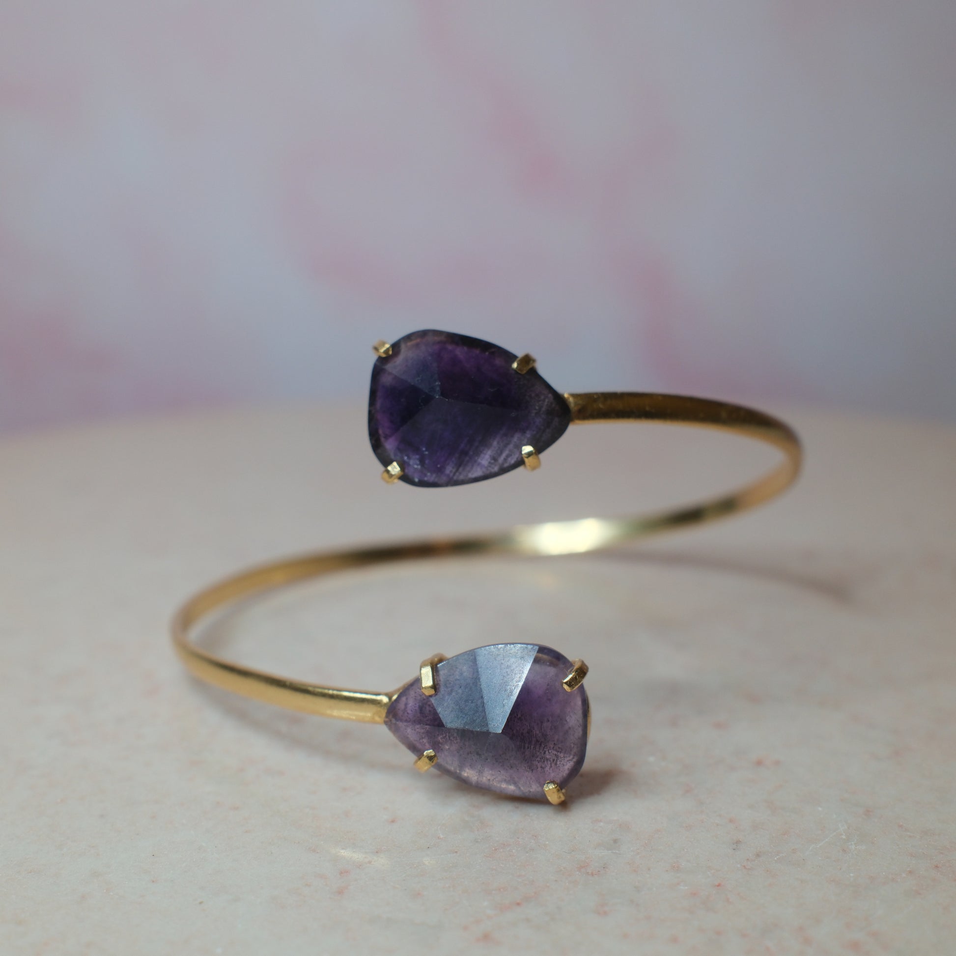 Ametist armband, guld (E) Spiritana
