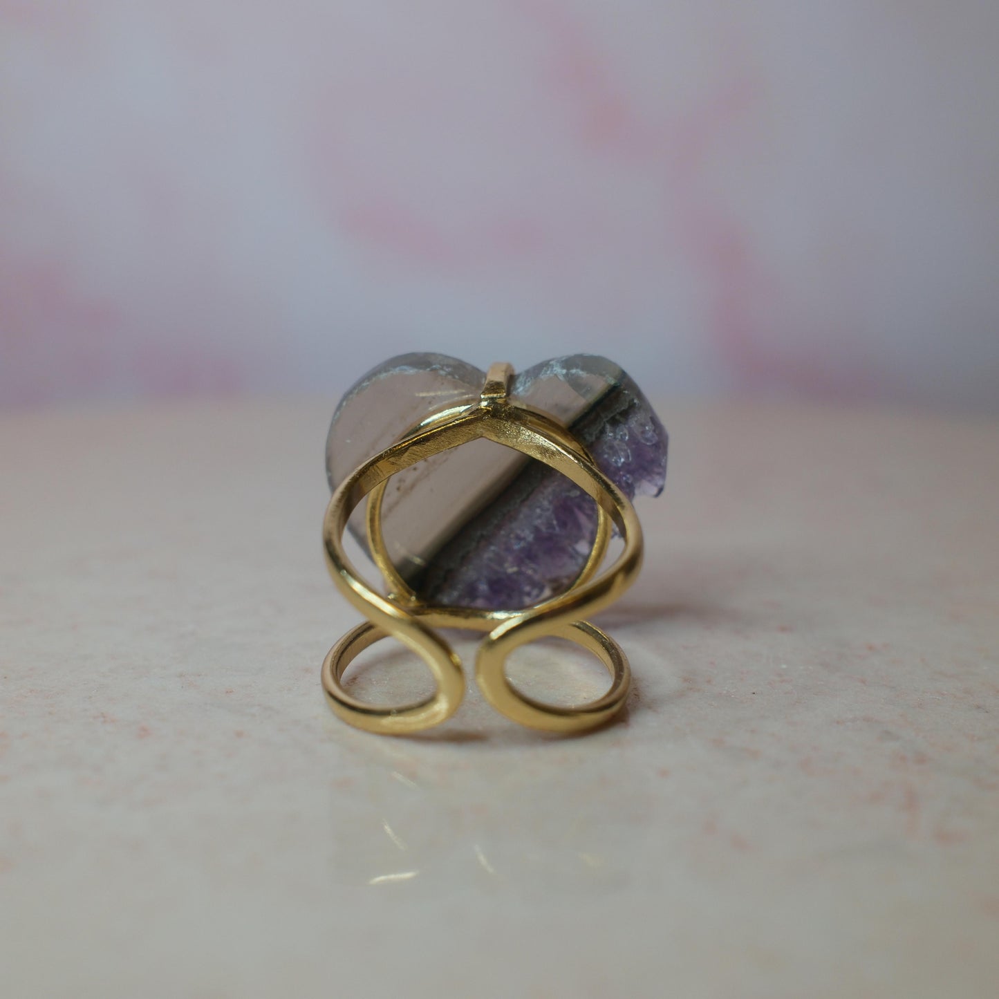 Ametist ring hjärtformad, guld (C) Spiritana