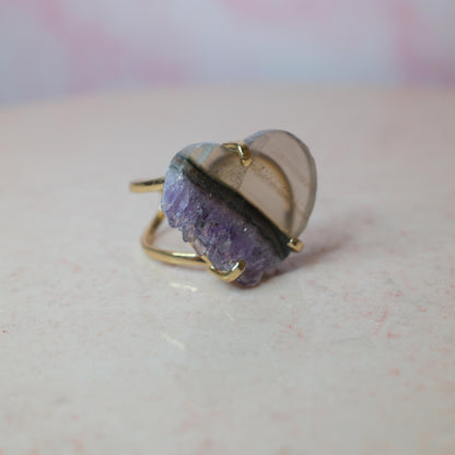 Ametist ring hjärtformad, guld (C) Spiritana