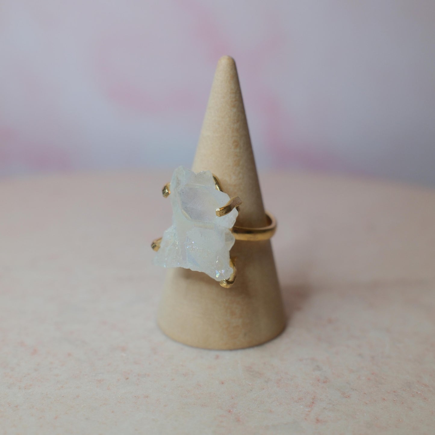 Ängelkvarts ring, guld (C) Spiritana