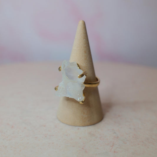 Ängelkvarts ring, guld (A) Spiritana