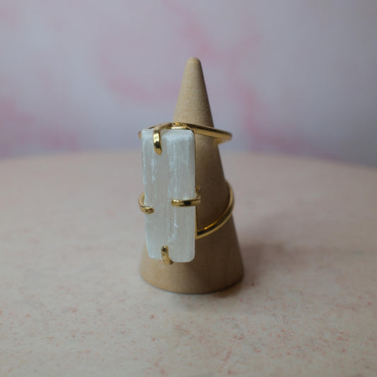 Selenit ring, guld (A) Spiritana