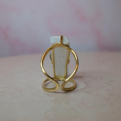 Selenit ring, guld (A) Spiritana