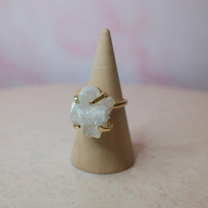 Ängelkvarts ring, guld (B) Spiritana