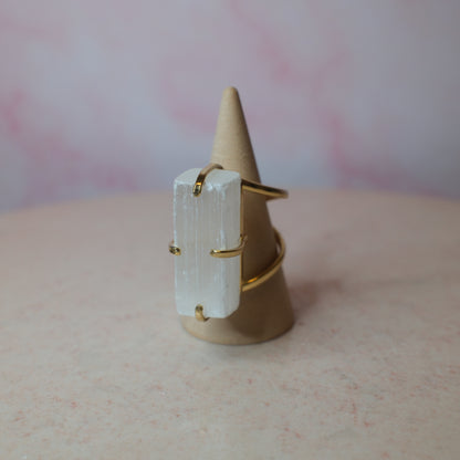 Selenit ring, guld (C) Spiritana