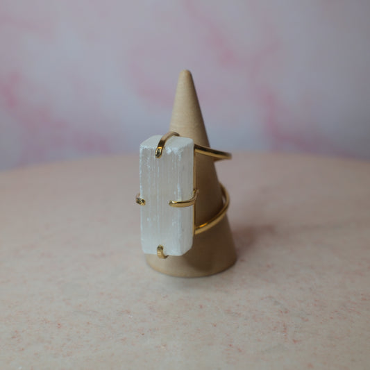 Selenit ring, guld (C) Spiritana