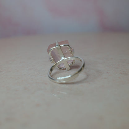 Rosenkvarts ring, silver (C) Spiritana