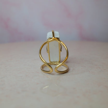 Selenit ring, guld (E) Spiritana