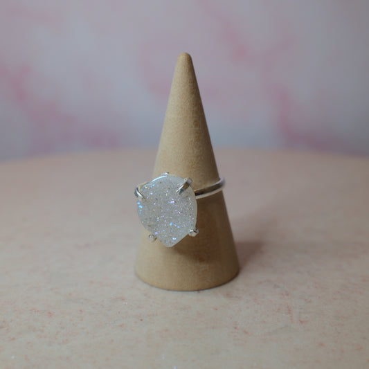 Druzy kvarts ring, silver (C) Spiritana
