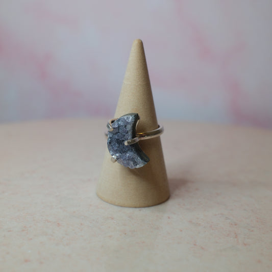 Ametist ring halvmåne, silver (B) Spiritana