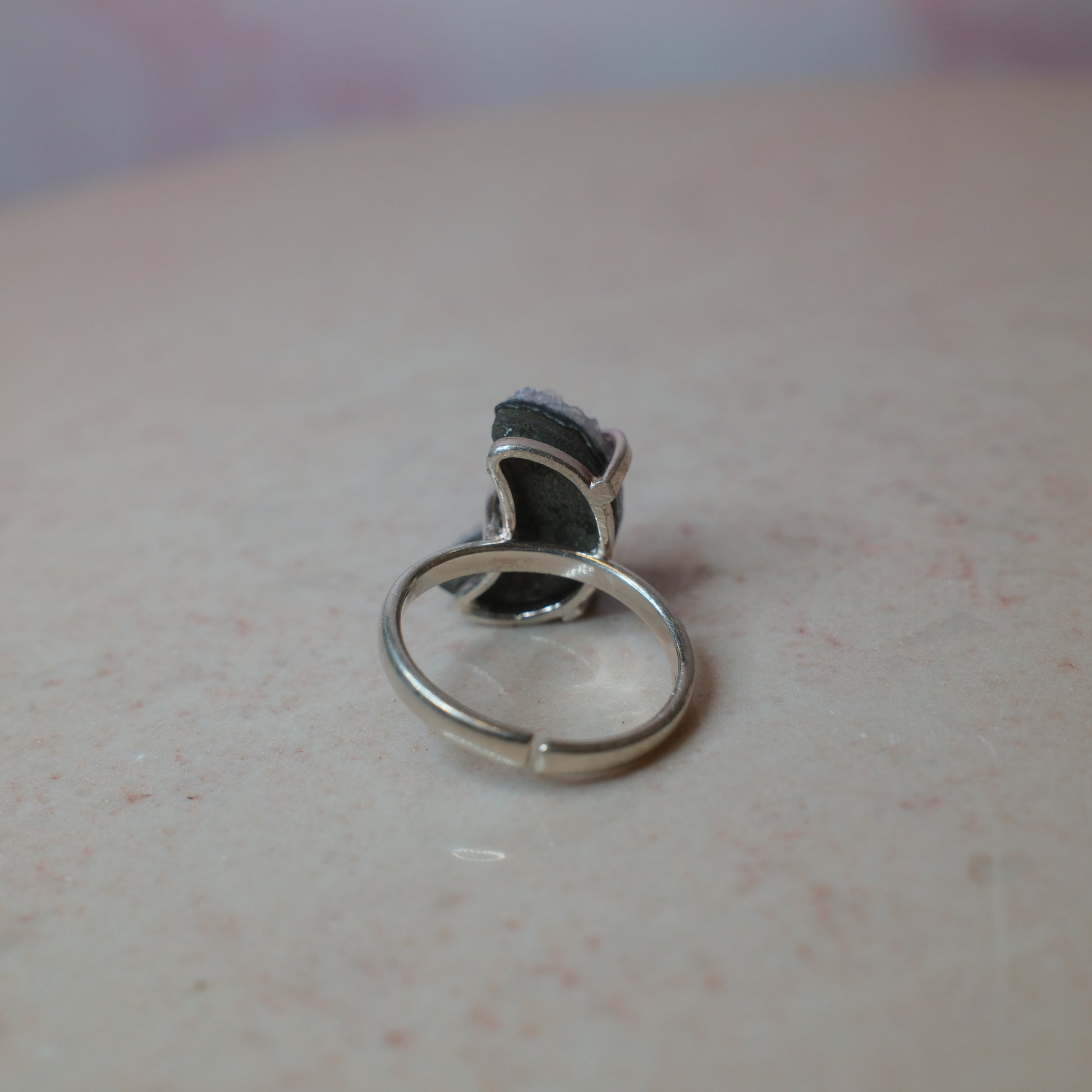 Ametist ring halvmåne, silver (B) Spiritana