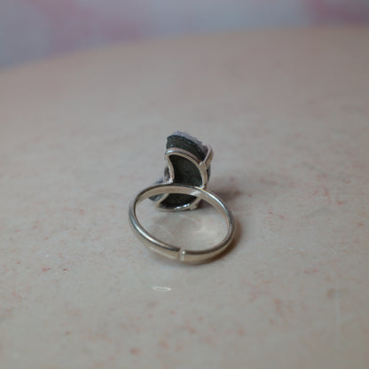 Ametist ring halvmåne, silver (B) Spiritana