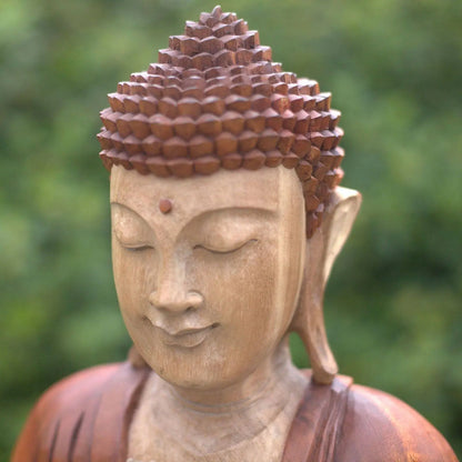 Handskuren Buddha - 40cm (Welcome) Spiritana