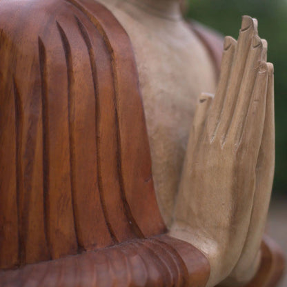 Handskuren Buddha - 40cm (Welcome) Spiritana