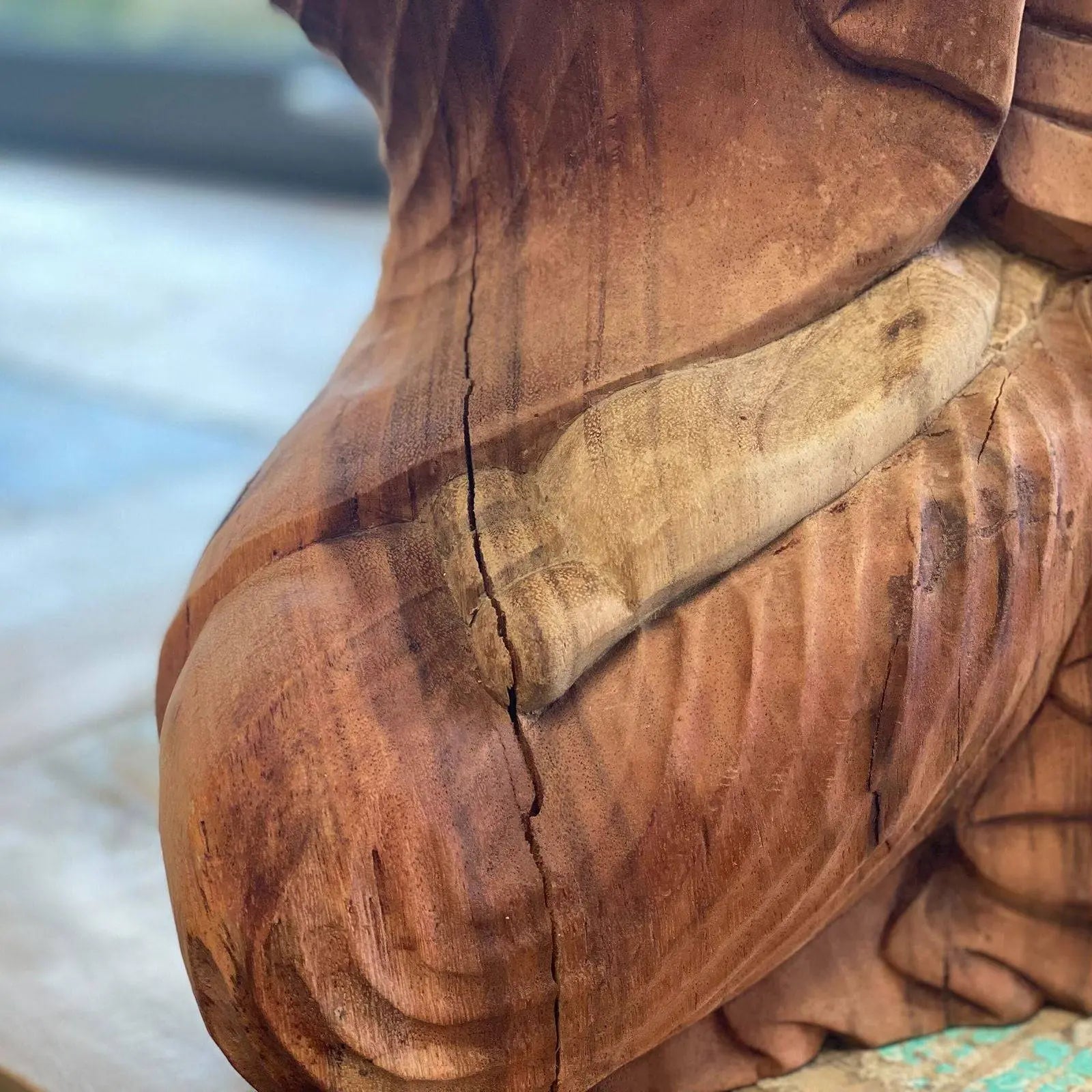 Handskuren Buddha - 40cm (Welcome) Spiritana