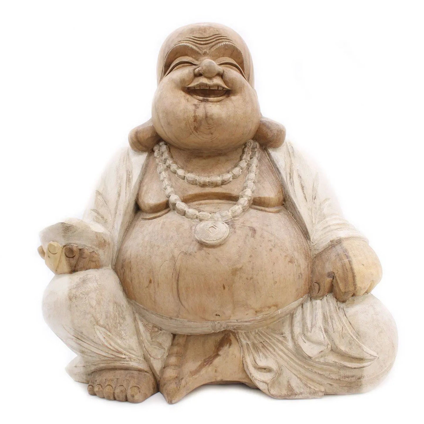 Handskuren Buddha - 50 cm (Happy) Spiritana