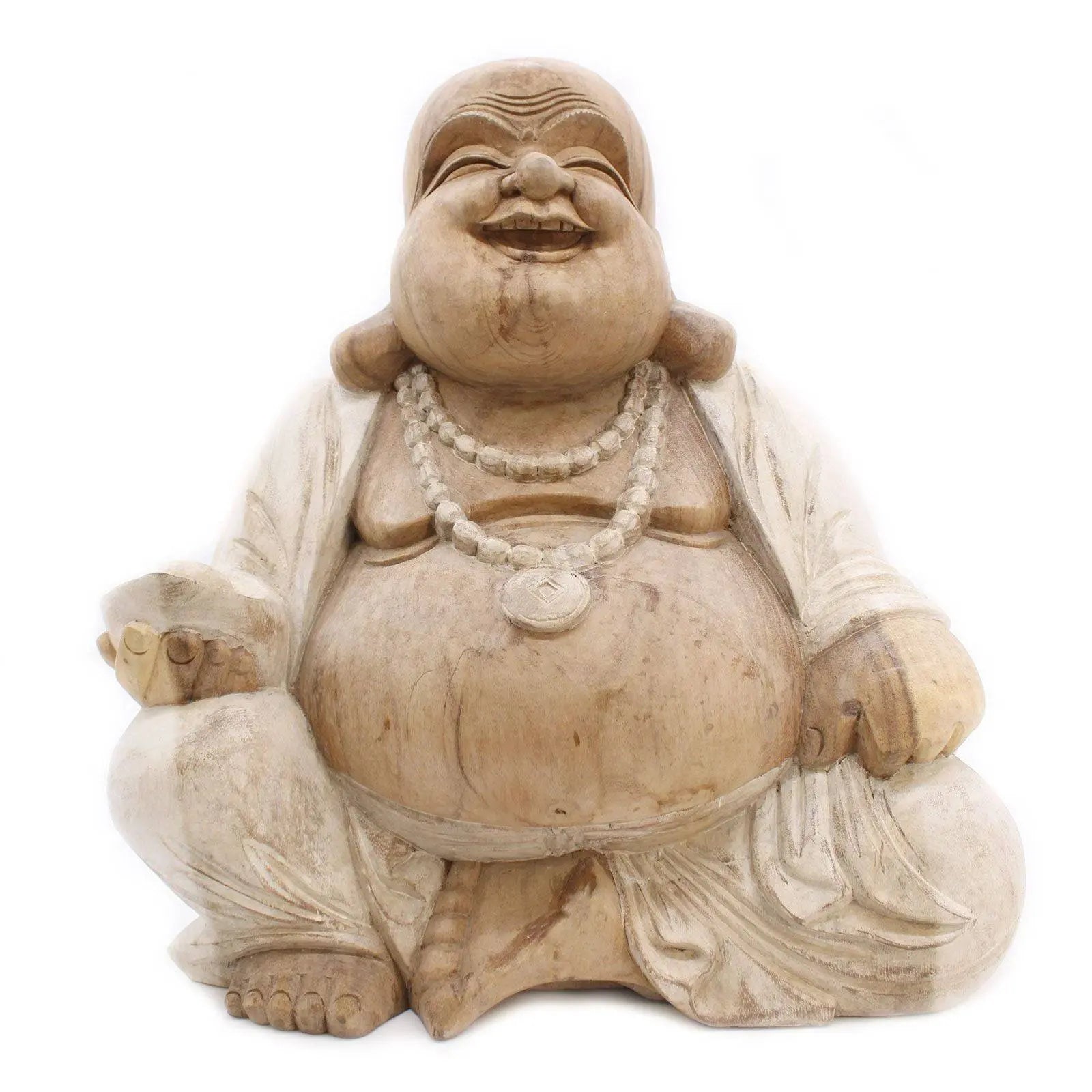 Handskuren Buddha - 50 cm (Happy) Spiritana
