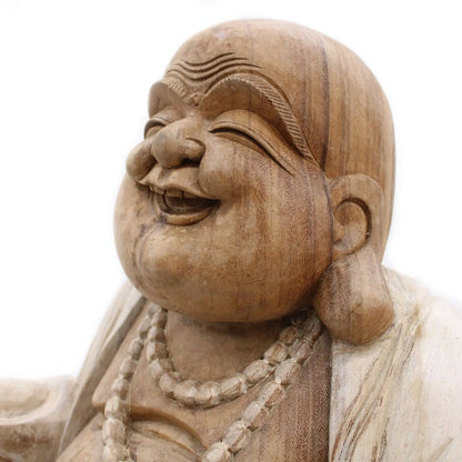 Handskuren Buddha - 50 cm (Happy) Spiritana