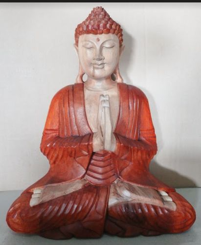 Handskuren Buddha - 40cm (Welcome)