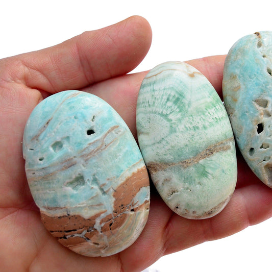 Blå Aragonit Handsten, Trumlad