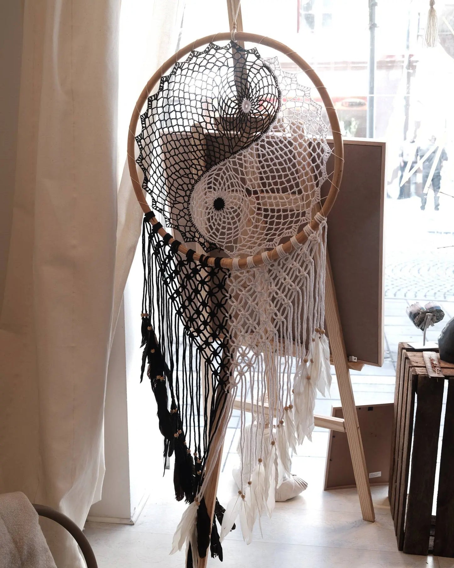 Drömfångare, extra stor - Yin Yang Spiritana