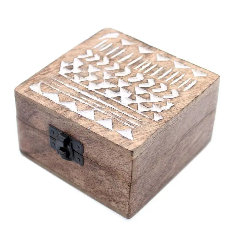 Vittvättad förvaringslåda - Aztec Design Spiritana